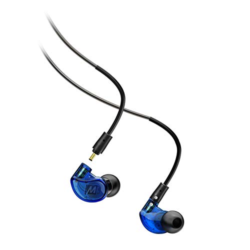 MEE audio M6 PRO In Ear Monitor Headphones for Musicians, 2nd Gen Model With Upgraded Sound, Memory Wire Earhooks & Replaceable Cables, Noise Isolating Professional Earbuds, 2 Cords Included (Blue) - color: Blue, style: In-Ear Monitors