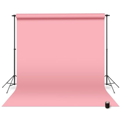 Denny Manufacturing - Seamless Paper Backdrop for Photography, Pink Seamless Paper Roll - Light Pink (86 in x 36 ft) Includes Free Roll Black Gaffer Tape (2 in x 13 ft) - color: Light Pink, size: 86 in x 36 ft