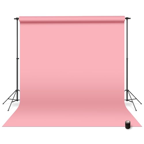 Denny Manufacturing - Seamless Paper Backdrop for Photography, Pink Seamless Paper Roll - Light Pink (86 in x 36 ft) Includes Free Roll Black Gaffer Tape (2 in x 13 ft) - color: Light Pink, size: 86 in x 36 ft