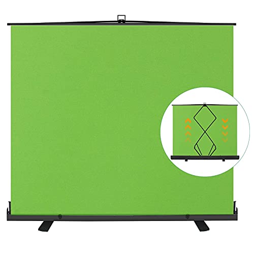 EMART 77x92in Collapsible Chromakey Panel Green Screen for Photo Backdrop Video Studio,Portable Pull Up,Solid Aluminium Base Wrinkle-Resistant Fabric,Auto-Locking Air Cushion Frame - color: Green, size: 77x92in