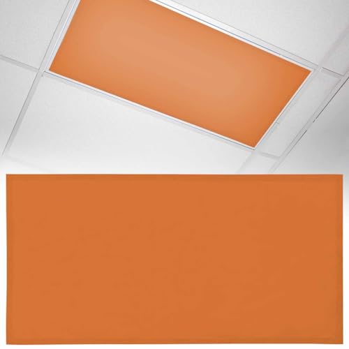 1 Pack Fluorescent Light Cover 4x2 Feet, Burnt Orange Lights Filters Drop Fluorescent Lights Shade Panel, Farmhouse Solid Orange Color Modern Art Magnetic Ceiling Light Cover for Classroom Office - color: Orange, size: 1 Piece
