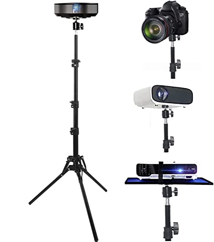Coret Projector Tripod Stand Mount, Portable Tripod Mount Floor Stand, Folding, Outdoor Stand for Projector, Adjustable Height 19in to 75in (not incluld Tray) - size: 19-75in
