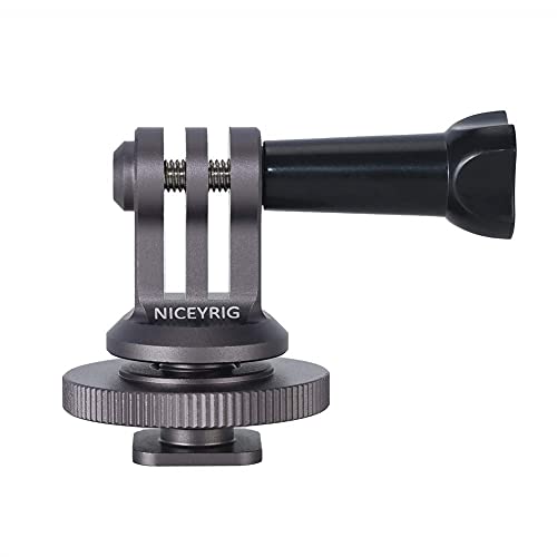 NICEYRIG Hot Shoe Mount Adapter for GoPro Hero 10/9/8/7/6/5, DJI Osmo Action, AKASO Brave 8/7/6 Applicable for Tripod Selfie Stick Monopod and DSLR Camera - 434 - color: Universal