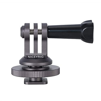 NICEYRIG Hot Shoe Mount Adapter for GoPro Hero 10/9/8/7/6/5, DJI Osmo Action, AKASO Brave 8/7/6 Applicable for Tripod Selfie Stick Monopod and DSLR Camera - 434 - color: Universal