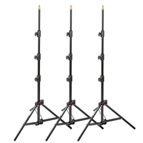 Manfrotto 1051BAC-3 6-Feet 9-Inches Alu Mini Compact Stand AC with 4 Section and 3 Risers, 3-Pack (Black)