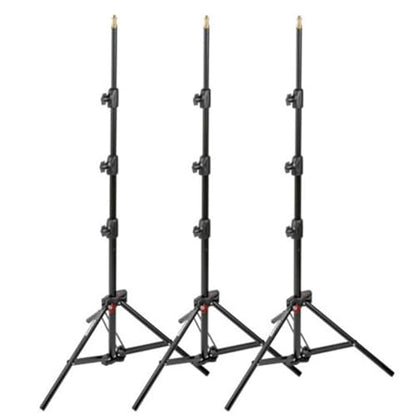 Manfrotto 1051BAC-3 6-Feet 9-Inches Alu Mini Compact Stand AC with 4 Section and 3 Risers, 3-Pack (Black)