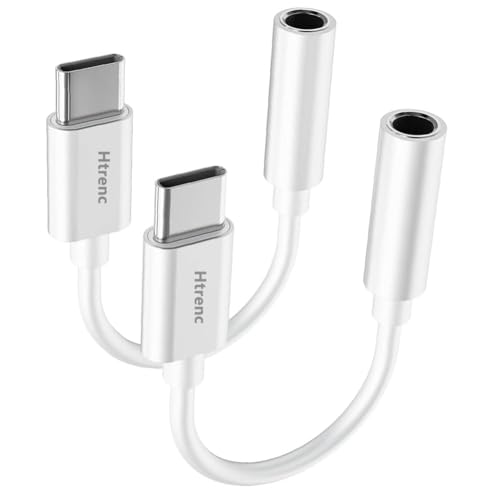 USB C to 3.5mm Headphone Jack Adapter for iPhone17/ iPhone 16/16 Pro/15/15 Pro/Pro Max/Plus, Type C Aux Audio Dongle Cable Cord Compatible with iPad, Samsung Galaxy S23/S23/S22/S21, MacBook（2 Pack） - color: White