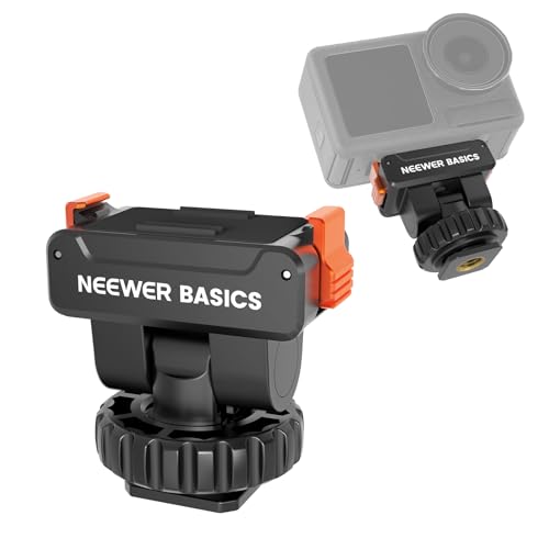 NEEWER Basics Magnetic Cold Shoe Mount Adapter Compatible with DJI OSMO Action 3 4 5 Pro Nano 360 Action Cams, Quick Release with 1/4" Screw Hole for Camera Hot Shoe Mini Tripod Selfie Stick, AC037 - style: AC037