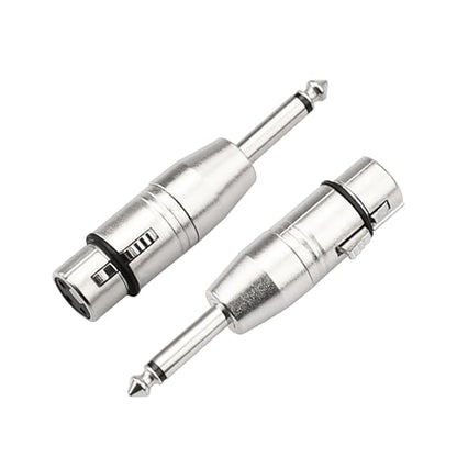 XLR Female to 1/4 Inch TS Mono Adapter,Female XLR to 6.35mm Quarter Inch Unbalanced Audio Connector Compatible with Mixer,Microphone,Stereo-2 Pack - color: XLRF to 1/4" TS