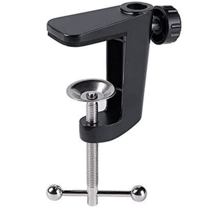 Replacement Aluminum Alloy Universal Bracket Adjustable C-Clamp Desk Light Mounting Bracket Cantilever Bracket for Microphone Arm and Desktop Table Lamp