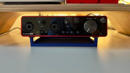 SplashNColor Angled Stand Compatible with Focusrite Scarlett 4i4 – Elevated Desktop Access | Space-Saving Audio Interface Riser | Home Studio Control Viewing Base