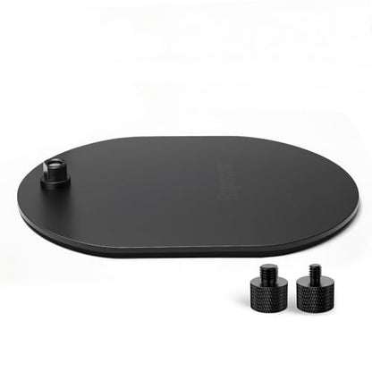 Universal Mic Stand Base, Heavy-Duty Elliptical Metal Table Desktop Mount with 5/8"-27 Thread, 1/4" & 3/8" Adapters, Compatible with Extension Tube, Goosenecks Arms, Booms - KB49 - size: #KB49 - 1PCS