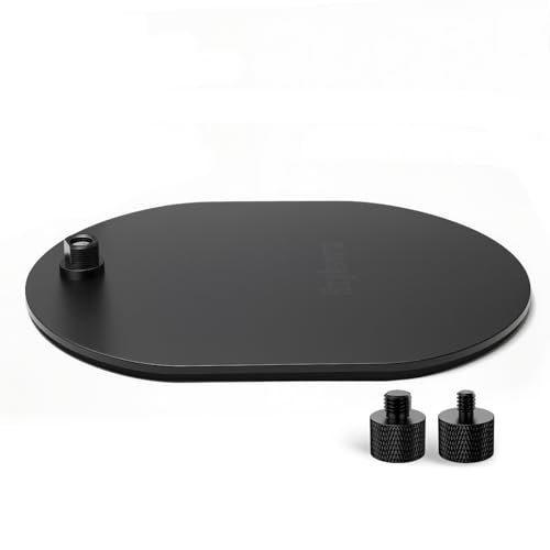 Universal Mic Stand Base, Heavy-Duty Elliptical Metal Table Desktop Mount with 5/8"-27 Thread, 1/4" & 3/8" Adapters, Compatible with Extension Tube, Goosenecks Arms, Booms - KB49 - size: #KB49 - 1PCS