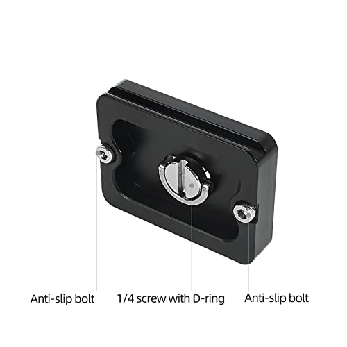 Regetek Aluminum PU-50 Quick Release Plate with 1/4" Screw, Universal Slide-in 50mm*38mm QR Plate for Manfrotto Arca Swiss Benro Acratech Kirk Wimberley Gitzo RRS Markins SUNWAYFOTO SIRUI(Pack of 2)