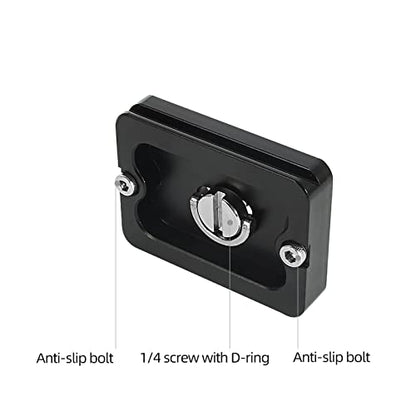 Regetek Aluminum PU-50 Quick Release Plate with 1/4" Screw, Universal Slide-in 50mm*38mm QR Plate for Manfrotto Arca Swiss Benro Acratech Kirk Wimberley Gitzo RRS Markins SUNWAYFOTO SIRUI(Pack of 2)