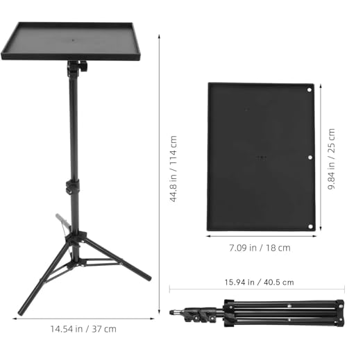 MAGICLULU Projector Stand Tripod 44.88 Inch Height Adjustable Tripod Stand Portable Projector Table with Tray for Office Home Movie Equiqment (Tray Size 7.09 x 9.84Inch)