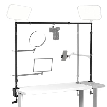 EMART Overhead Camera Mount Rig, Desk Mount & Adjustable Height/Width with Phone Holder, Max Load 26.5lbs, Compatible with DSLR, Smartphones & Webcams for Top Shot, Video, Vlog, Studio Photography