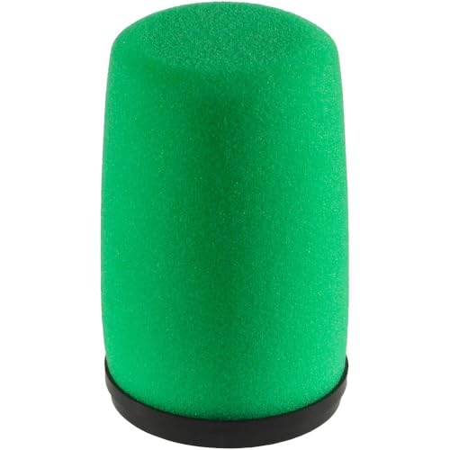 AURAY High-Density Foam Replacement Windscreen Compatible with Shure SM7 Microphones – Green, Reduces Plosives & Breath Noise w/Snap-On Design – Perfect for Studio Recording, Broadcasting, Podcasting - color: Green