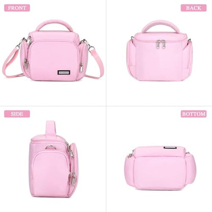 G-raphy Camera Bag Case Pink Small Photography Bags DSLR SLR MIRRORLESS BAG with Removal Straps - color: Pink