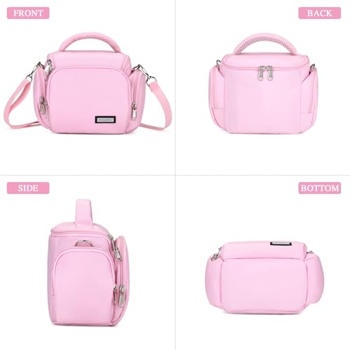 G-raphy Camera Bag Case Pink Small Photography Bags DSLR SLR MIRRORLESS BAG with Removal Straps - color: Pink