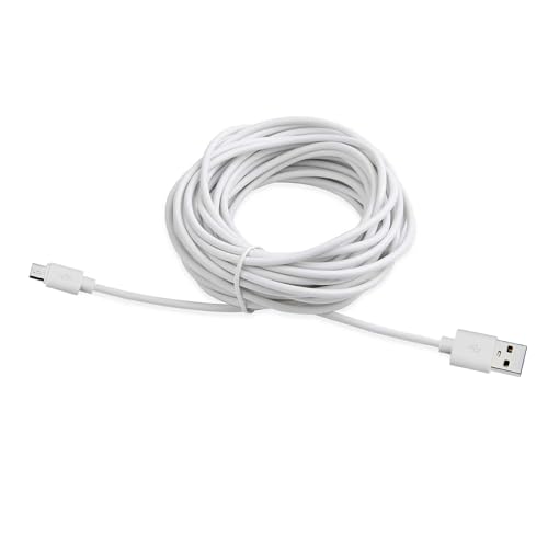 Smays 4-Pack 25ft Security Camera Micro USB Extension Cable Compatible for Wyze Cam, Blink Mini, YI Home Camera, White - color: White, size: 25 Feet