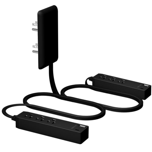 LIDER Outlet Extender with 3 Receptacles, 2 Power Strip with USB-A & USB-C, Ultra-Thin Wall Plate Plug with Cord Extender, 3-Outlet Power Strip, 3ft Cord, 1625W, ETL Listed, Matte Black - color: Black, size: 1 Pack