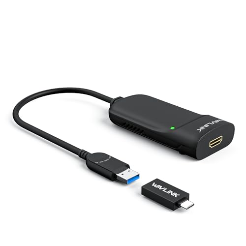 WAVLINK USB 3.0/USB C to HDMI Universal Video Adapter, Displaylink HDMI Adapter Supports up to 6 Monitor, Compatible with Windows 11/10, MacOS (M1-M5 Mac,New Mabook Neo), ChromeOS