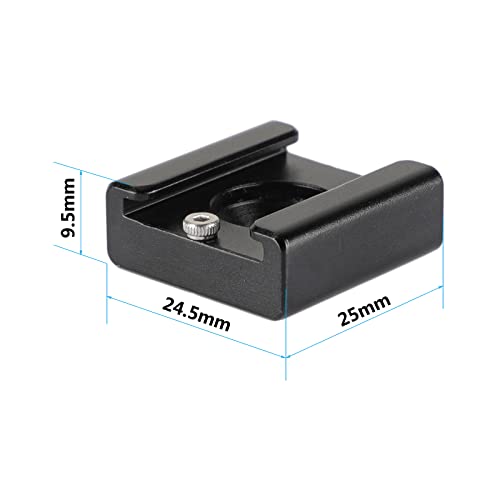 CAMVATE Cold Shoe Mount with 1/4''-20 Hole for Camera Flash Microphone Accessories(2 Pieces) - 0993 - style: 2Piece,black