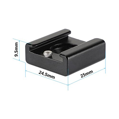 CAMVATE Cold Shoe Mount with 1/4''-20 Hole for Camera Flash Microphone Accessories(2 Pieces) - 0993 - style: 2Piece,black