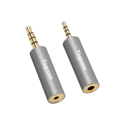 2.5mm to 3.5mm TRRS Adapter 2 Pack,2.5mm Male to 3.5mm Female/3.5 mm Male to 2.5 mm Female Audio Jack Converter Connector Stereo/Mono Auxiliary Plug for phones, Headphone, Tablets Support Mic Function - style: 2 Pack
