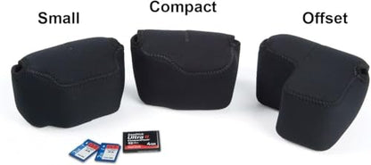 OP/TECH USA Soft Pouch – Compact digital camera case, lightweight accessories pouch, sleek neoprene sleeve for DSLR, perfect for backpacks & travel – durable protection in style D-Compact | Black - color: Black, style: D-compact