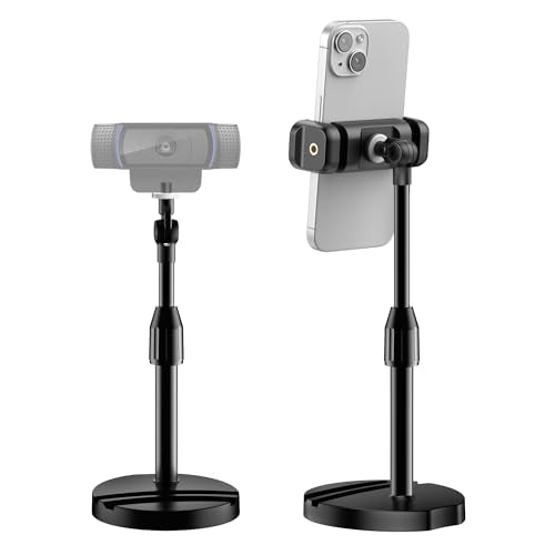 InnoGear Webcam Mount for Desk, Table Telescopic Webcam Stand with Phone Holder for Camera Webcam C922 C930e C920S C920 C615 C960 C920x BRIO 4K NexiGo N60, Right Light, GoPro with 1/4" Thread - style: Extendable Stand