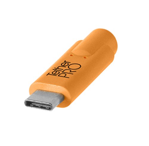 TetherPro USB-C to USB A Female Adapter (Extender) Cable | for Fast Transfer and Connection Between Camera and Computer | High Visibility Orange | 15 Feet (4.6 m) | Tether Tools