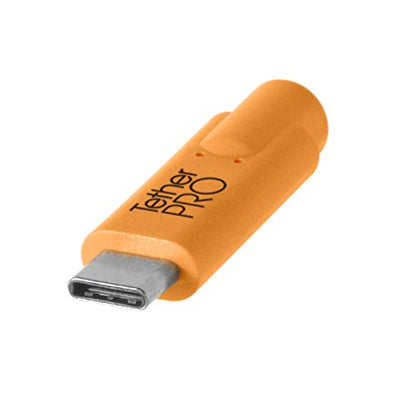 TetherPro USB-C to USB A Female Adapter (Extender) Cable | for Fast Transfer and Connection Between Camera and Computer | High Visibility Orange | 15 Feet (4.6 m) | Tether Tools
