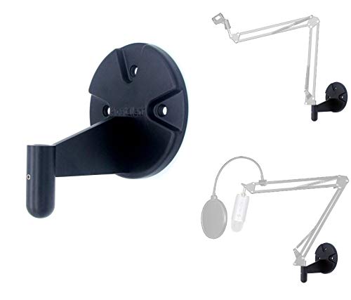 Wall Mount for Suspension Boom Arm, Round Plate and Attaching Holder Piece Compatible with Microphone Stand,Mobile Phone Stand,Webcam Stand