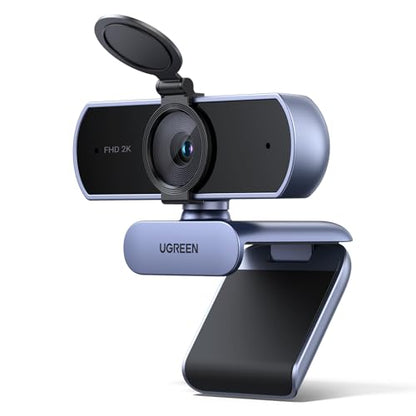 UGREEN FineCam Lite 2K Webcam with Auto Focus for PC | Dual Noise Cancelling Mics, Privacy Cover, Computer USB Camera for Streaming, Conferencing, Calling, Zoom, Skype, Teams