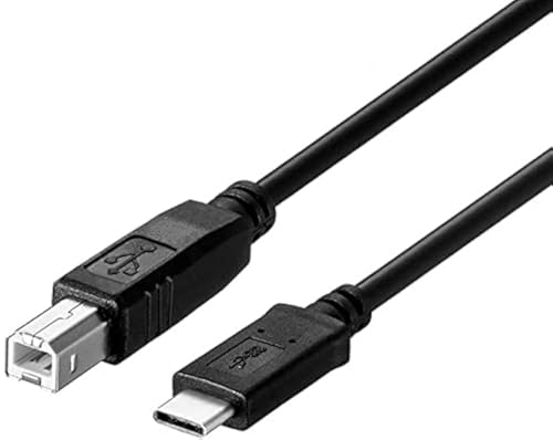 USB C to Printer Cable Compatible with iPad Air,MacBook Pro,MacBook Air M1,Mac Pro,iMac Pro Type C Printer Cord for Alesis VI25,M-Audio Oxygen 25,Akai MPD21,Pioneer DJ DDJ200 MIDI Cable