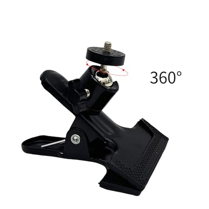 Universal Camera Clamp Mount with 360-Degree Swivel Head, 1/4 Inch Screw, Black (1 Pack)