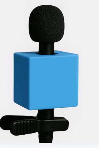Blank Mini Microphone Flag Cube Customizable Mic Flag for Handheld Interview Microphones, Durable Plastic Square Mic Flag for News, Podcast, Broadcasting & Branding (Digital Blue) - color: Digital Blue