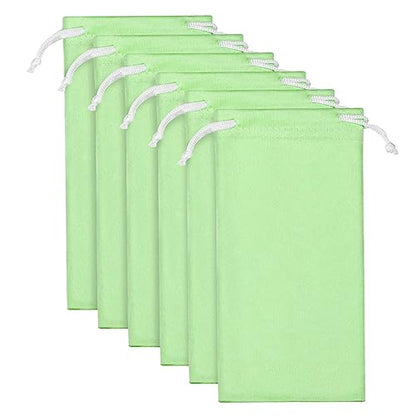 6pcs Eyeglasses Sunglasses Microfiber Pouch Bag, Cell Phone Storage Pouch 7.1" x 3.5" - color: Green