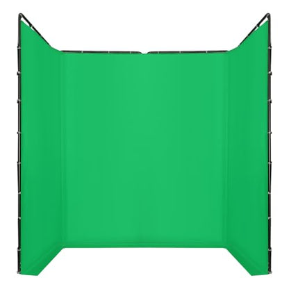 7.87ft x 13.12ft Green Screen Backdrop with Stand, Large Collapsible Green Backdrop w/Stand Foldable Frame for Parties Photography Video Shooting Live Streaming Gaming YouTube Creators (Green) - color: Green