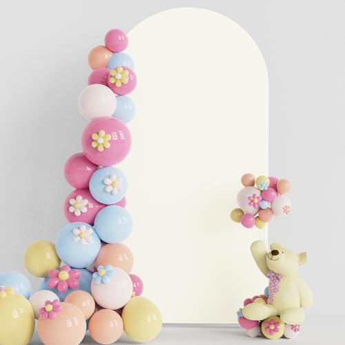 Putros Arch Backdrop Cover, 6.6ft, Arch Covers Stretchy Backdrop, Ivory, Spandex Fitted Wedding Arch Cover, Round Top Chiara Backdrop Covers for Birthday Party, Baby Shower Decoration - color: Ivory, size: 6.6FT