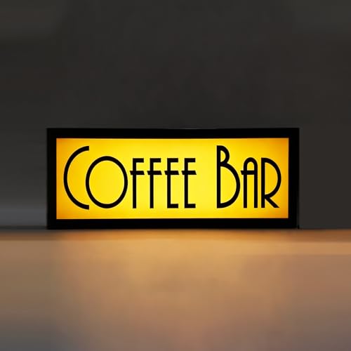 COFFEE BAR Neon Sign LED Light Box with Remote Control LED Marquee Cafe Sign for Cafe Office Rest Area Decor Minimalist Wall Decorations and Home Gift for Coffee Enthusiasts(11.8 * 5.9 * 1.97in) - color: COFFEE BAR
