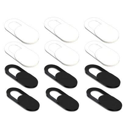 [12 Pack] Slide Webcam Cover Ultra Slim Web Camera Cover fits Laptop, Desktop, PC, Macboook Pro, iMac, Mac Mini, Computer, Smartphone,Protect Your Privacy Security,Strong Adhensive-6 White+6 black - color: 6black+ 6white 12Pack