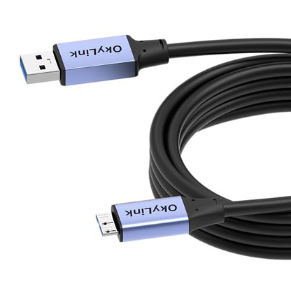 OkyLink USB 3.0 A to Micro-B Cable, Male to Male, 5Gbps 10ft | 3M, 3.2 Gen 1, for External Hard Drive HDD SSD - color: Gray USB3.0, size: 10ft (3m)