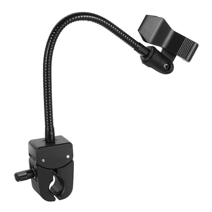 PATIKIL Gooseneck Desk Mic Stand, 12" Long Flexible Microphone Arm Stand with Mic Clip 28-40mm Range for Live Streaming Podcasting Radio Lectures Singing, Black (Style 6)