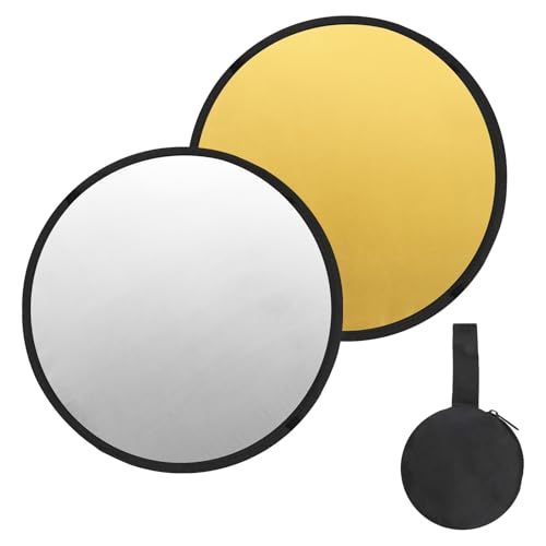 PATIKIL 24"/60cm Reflector Photography, 2 in 1 Collapsible Light Reflector with Bag Multi-Disc Light Diffuser for Studio Outdoor, Gold/Silver - color: Gold/Silver, size: 24"/60cm