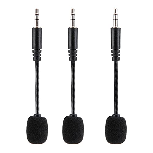 3PCS Mini Microphone, 3.5mm Jack Mini Gooseneck Microphone, Adjustable Flexible Extended Small Mic Replacement for Computer Mobile Phone Radio TV and Conference