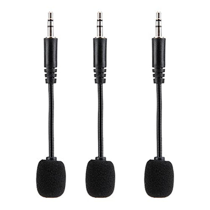 3PCS Mini Microphone, 3.5mm Jack Mini Gooseneck Microphone, Adjustable Flexible Extended Small Mic Replacement for Computer Mobile Phone Radio TV and Conference