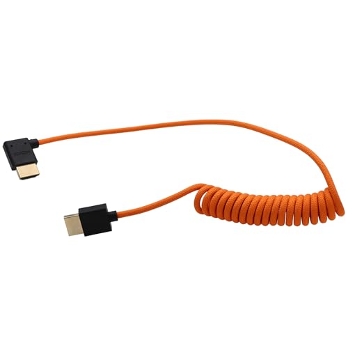 HDMI Type-A Cable, 8K60 4K120 for Atomos Ninja V Shinobi Ultra, Canon Nikon Sony Lumix Fujifilm Blackmagic ZCAM Portkeys FEELWORLD Andycine Gorga SmallHD Gimbal, Left Angle, 50cm - size: Left Angle to Straight
